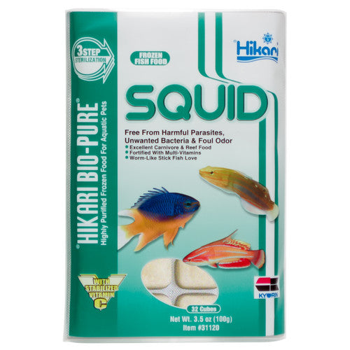 Hikari Frozen Squid Sticks 3.5oz Cubes