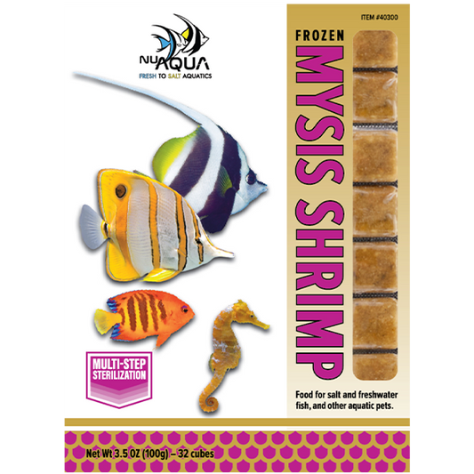 Nu Aqua frozen mysis shrimp cubes, 3.5 oz pack