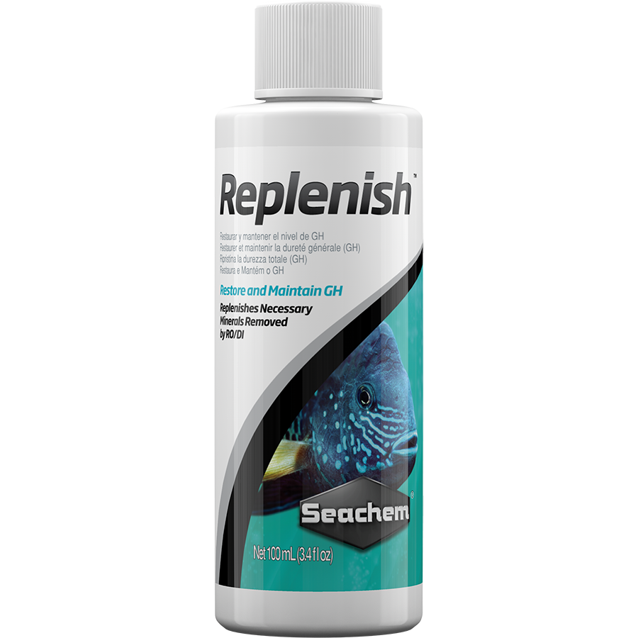 Bottle of Seachem Replenish mineral supplement for RO water