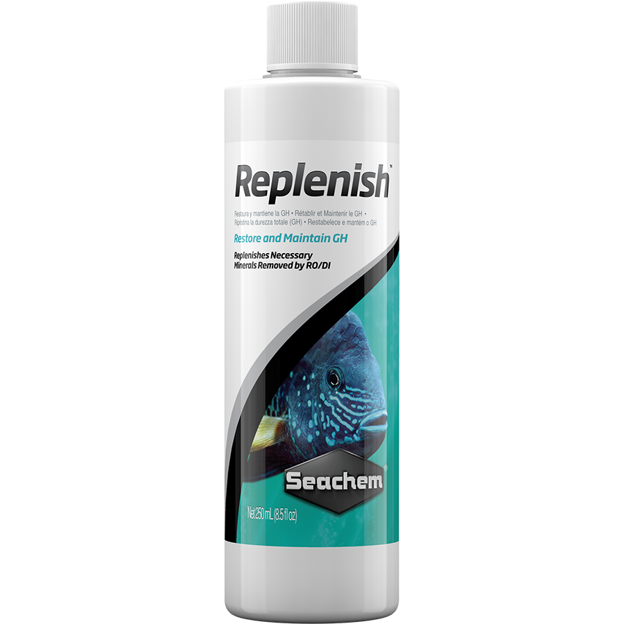 Bottle of Seachem Replenish mineral supplement for RO water