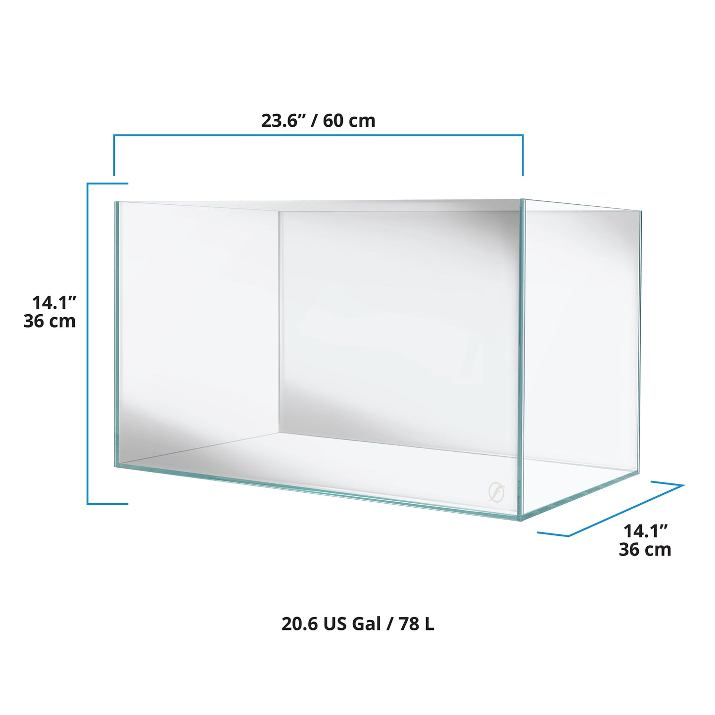 Fluval Visi-White 60P Aquarium Tank - 20.6 US Gal / 78 L