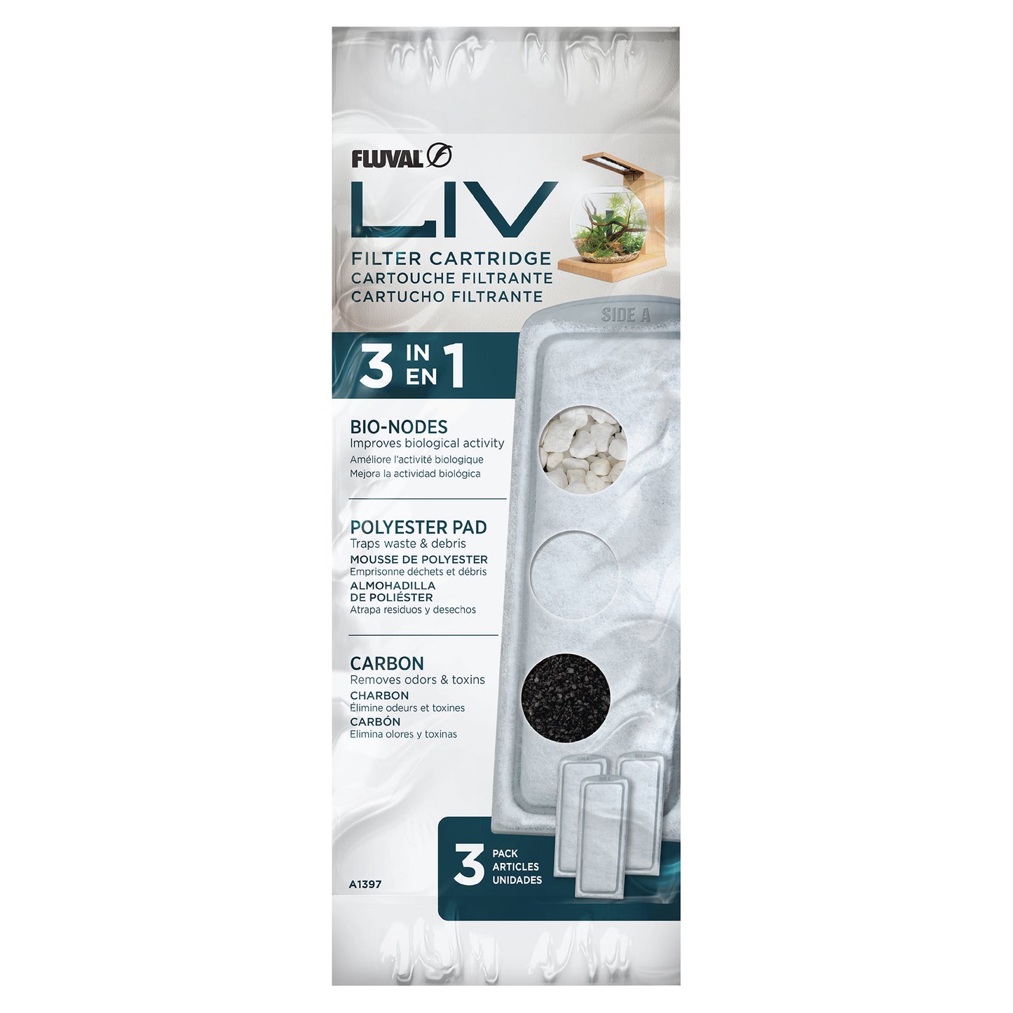 Fluval Liv Filter Cartridge 3 Pack