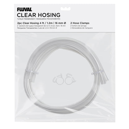 Fluval Clear Hosing and Hose Clamps - 2 piece - 4 ft (1.2 m) - 16 mm