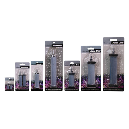Aqua One ceramic airstone range, 70 x 15 mm 2-pack, for aquarium aeration
