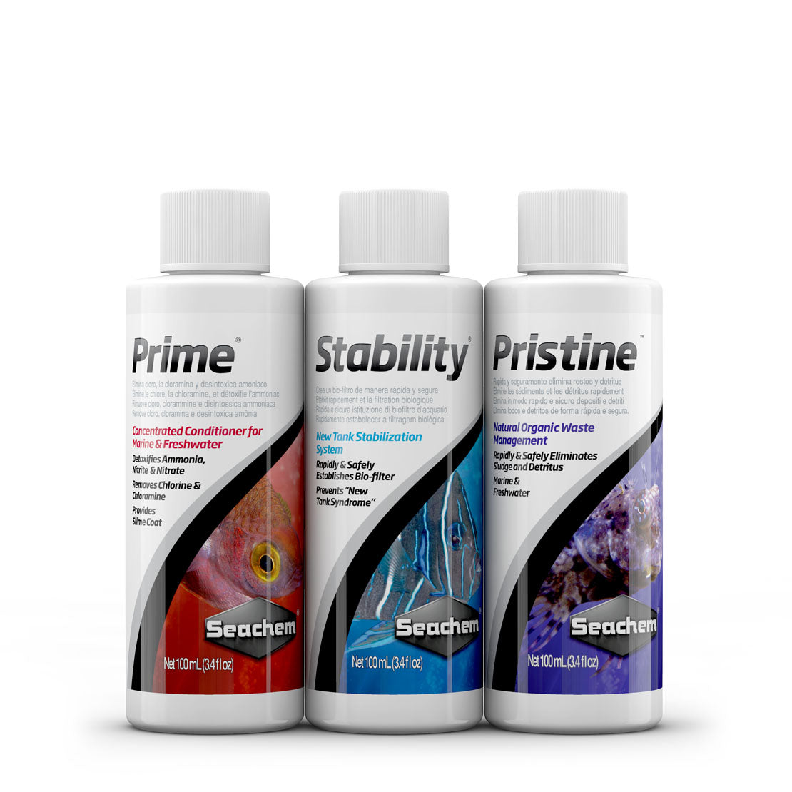 Seachem SureStart Aquarium Conditioning Pack Contains 100mL Bottles of Prime, Stability and Pristine